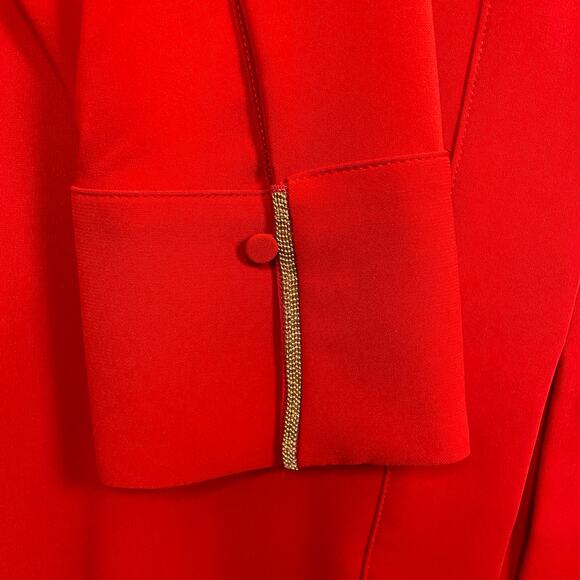 Chico’s Women's Red Long Sleeve Tunic Blouse Top Gold Chain Trim Size 16/18 NWT - Picture 8 of 14